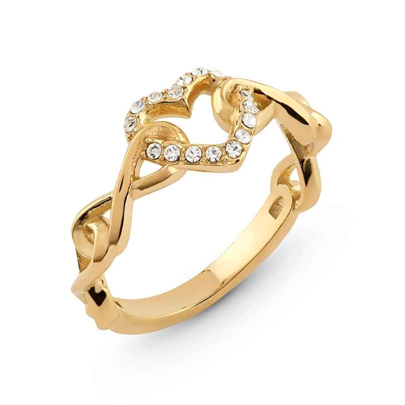 Guess JUBR05532JWYG Damenring Herz Infinity Goldfarben