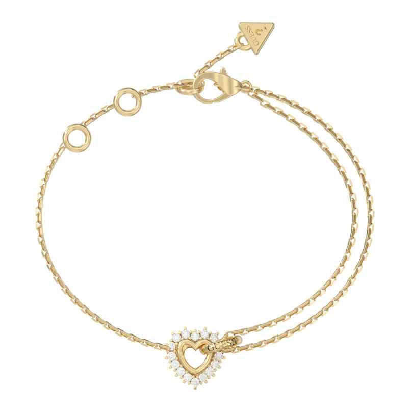 Guess JUBB05534JWYGS Women's Bracelet Crystals Heart Gold Tone S 7621235405113