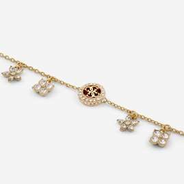 Guess JUBB06033JWYGS Women's Bracelet Flower Charms White/Gold Tone