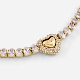 Guess JUBB06093JWYGS Damen-Tennisarmband Herz Goldfarben