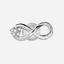 Guess JUBE06049JWRHT/U Damen-Ohrringe Ohrstecker Unendlichkeit Silberfarben