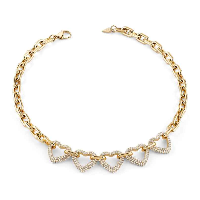 Guess JUBN06010JWYGT/U Damen-Kette Multi Pavé Herzen Goldfarben 7625826398983