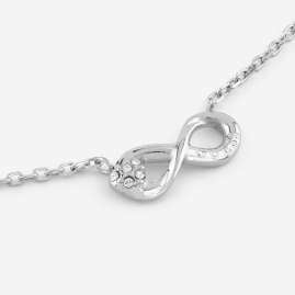 Guess JUBN06047JWRHT/U Damen-Kette Unendlichkeit Herz Silberfarben