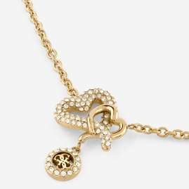 Guess JUBN06051JWYGT/U Damen-Kette Herz mit Kristallen Goldfarben