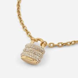 Guess JUBB05406JWYGPKS Damenarmband Padlock Charm Pavé Goldfarben