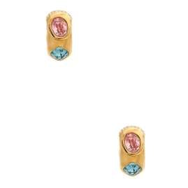 Guess JUBE05316JWYGMCT/U Women's Earrings Multi Crystals J Hoops Gold Tone