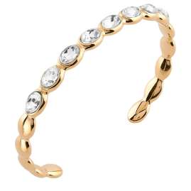 Guess JUBB06310JWYGL Women's Cuff Bracelet Multi Oval Crystals Gold-Tone L