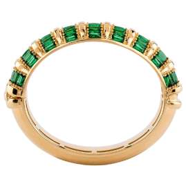 Guess JUBB06325JWYGGNS Women's Cuff Bracelet Baguette Gold-Tone/Green S