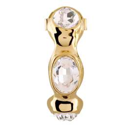 Guess JUBE06309JWYGT/U Women's Hoop Earrings Multi Oval Crystals Gold-Tone