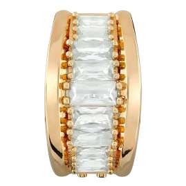 Guess JUBE06318JWYGT/U Women's Hoop Earrings Baguette Gold-Tone