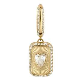 Guess JUBE06354JWYGT/U Women's Drop Earrings Love Tag Gold-Tone