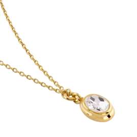 Guess JUBN06314JWYGT/U Damen-Kette Oval Crystal Goldfarben