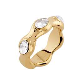 Guess JUBR06308JWYG Women's Ring Multi Oval Cystal White Gold-Tone