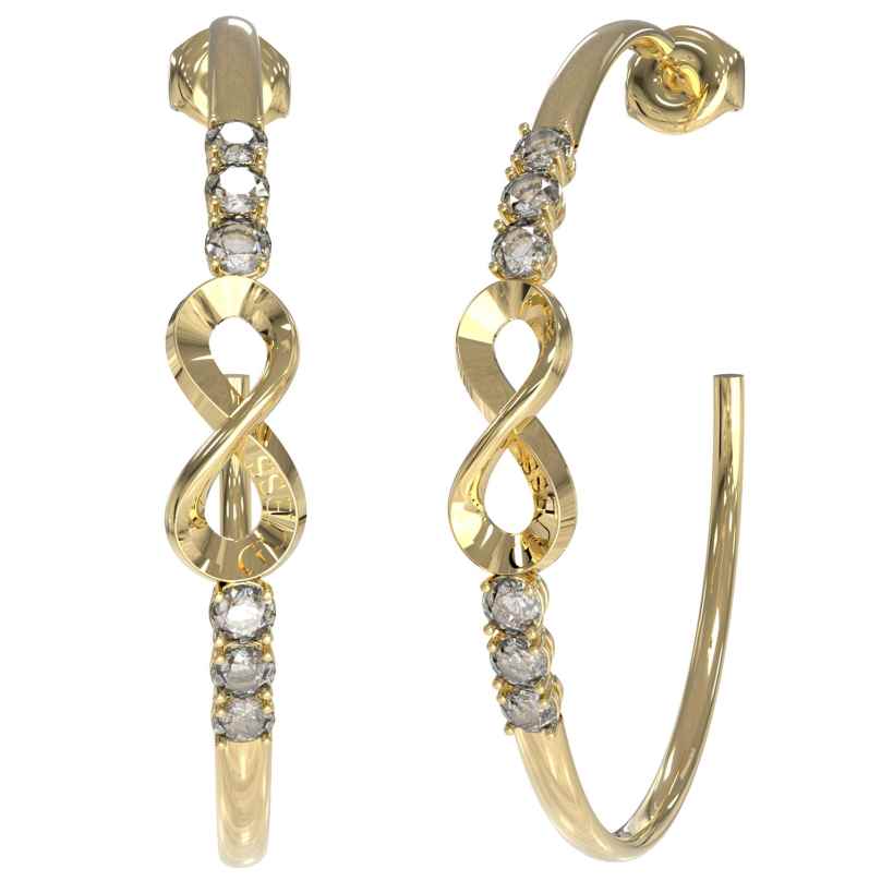 Guess JUBE03269JWYGT Women's Hoop Earrings Gold Tone Infinity Stud 7624926661270