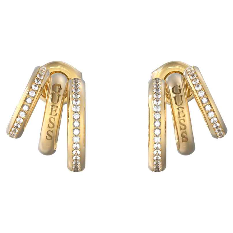 Guess JUBE03302JWYGT Women's Hoop Earrings Triple Gold Tone 7624926662352