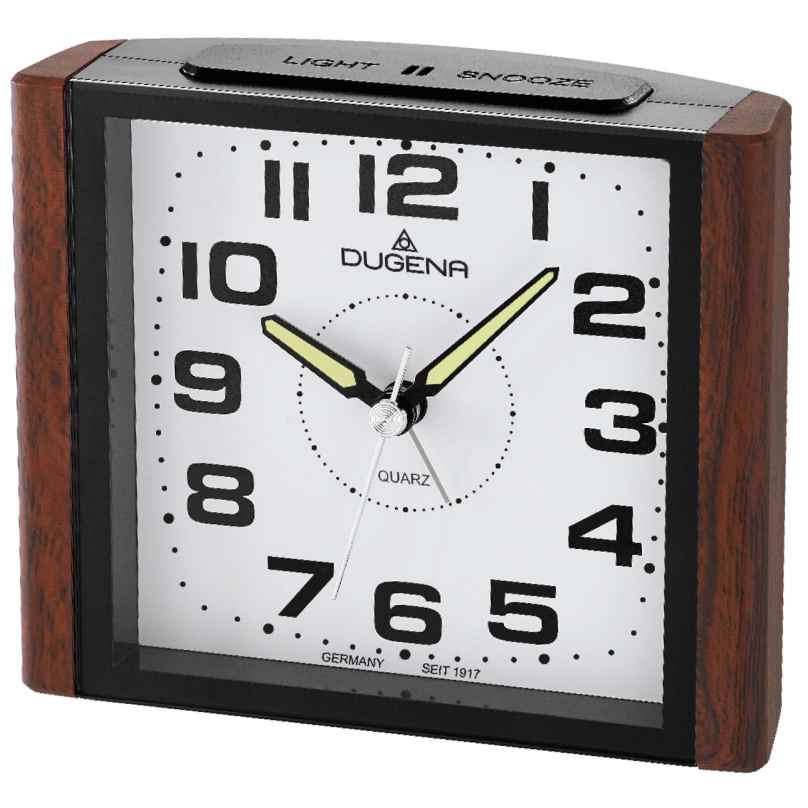 Dugena 4460592 Alarm Clock with Sweep Second Hand and Snooze 4060753000166
