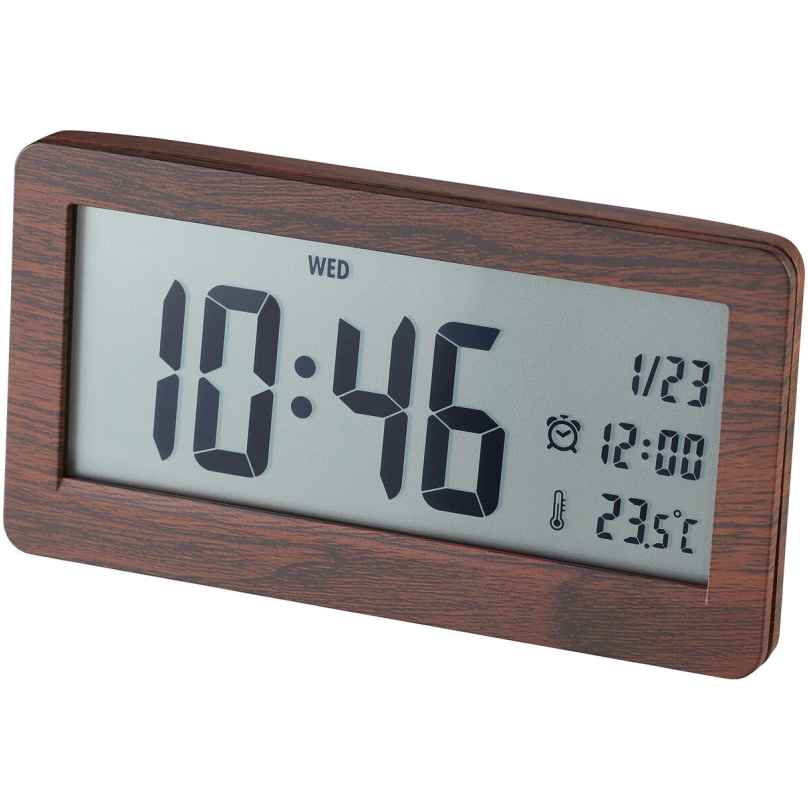 Dugena 4460963 Digital Alarm Clock Brown Imitation Wood 4060753000869