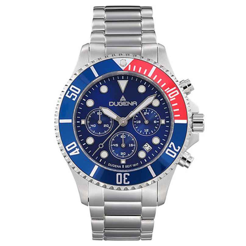 Dugena 4461105 Men's Watch Diver XL Chrono Blue/Red 4050645026596
