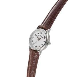 Dugena 4461108 Damenuhr Vintage Weiß/Silber Lederband Braun