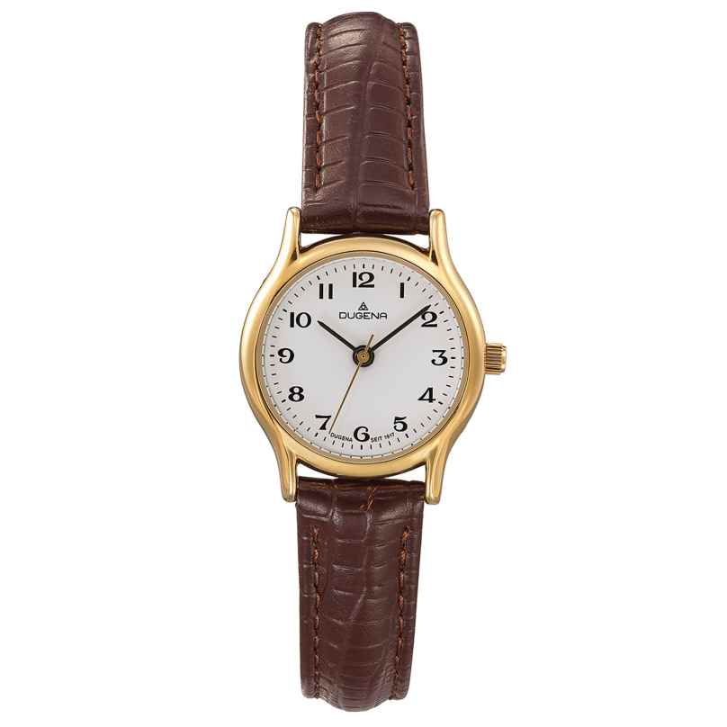 Dugena 4461109 Women's Watch Vintage White/Gold Brown Leather Strap 4050645027135