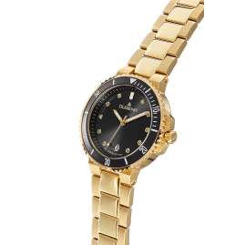 Dugena 4461102 Damen-Armbanduhr Schwarz/Gold