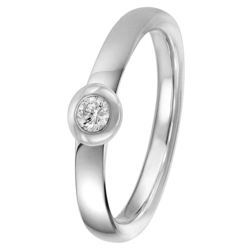 trendor 88391 Damen Diamant-Ring 925 Silber Brillant 0,10 ct