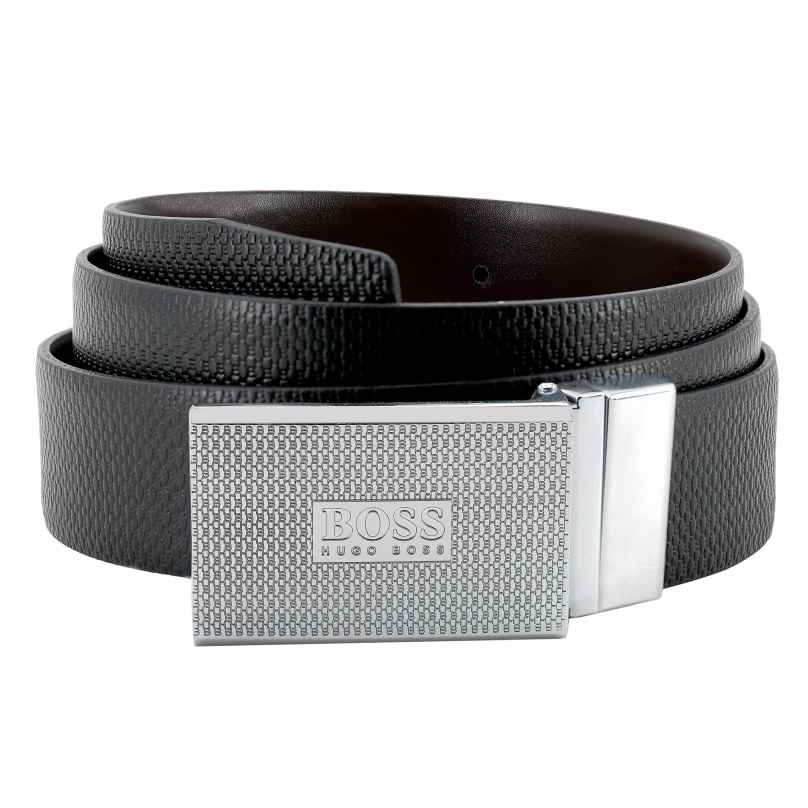 Boss 50419568-002 Men's belt Giaco leather Black/Brown 4021411867965