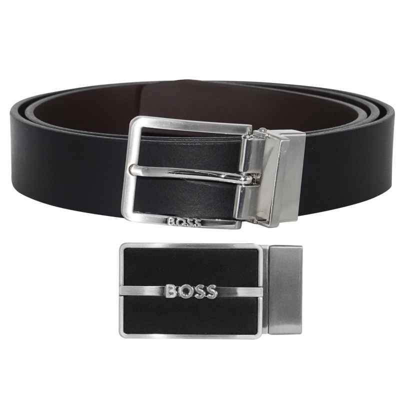 Boss 50481183-002 Men's Reversible Leather Belt Black/Brown Glor-Leth 4063534854736