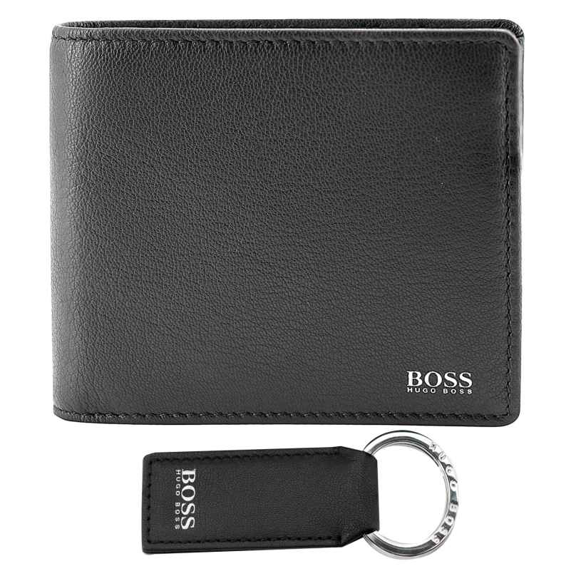Boss 50473431-001 Gift Set Men's Wallet and Key Ring Black 4037557292097