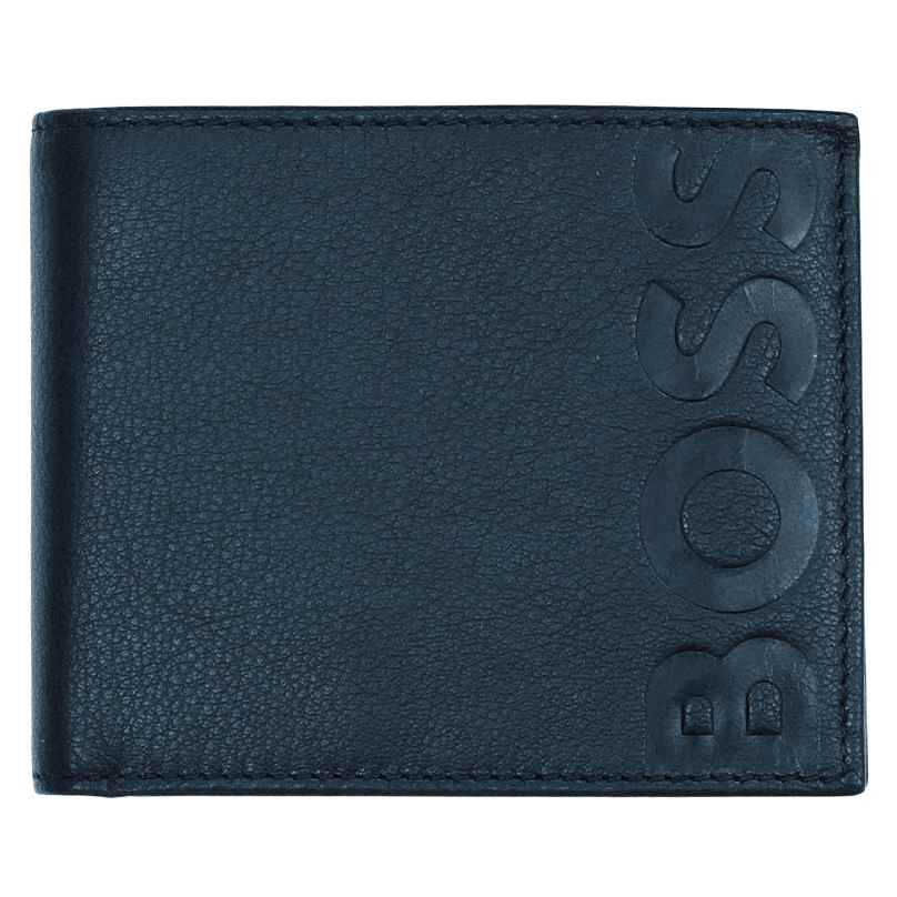 Boss 50470770-402 Men's Wallet Dark Blue Leather Big BB Trifold 4063534403989