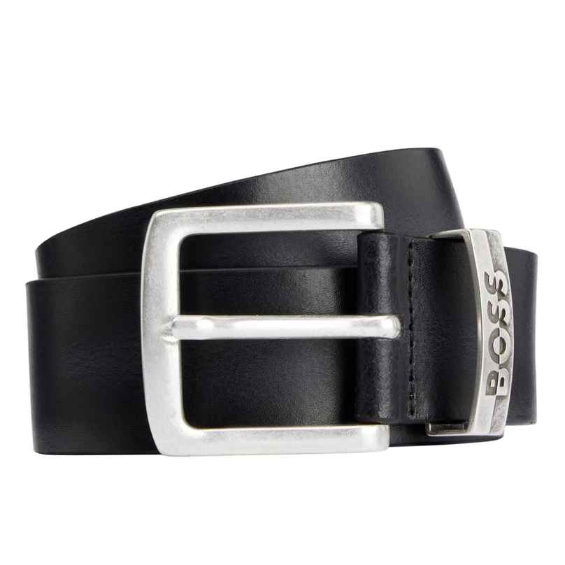 BOSS 50503372-001 Men's Belt Black Leather Jen-loop