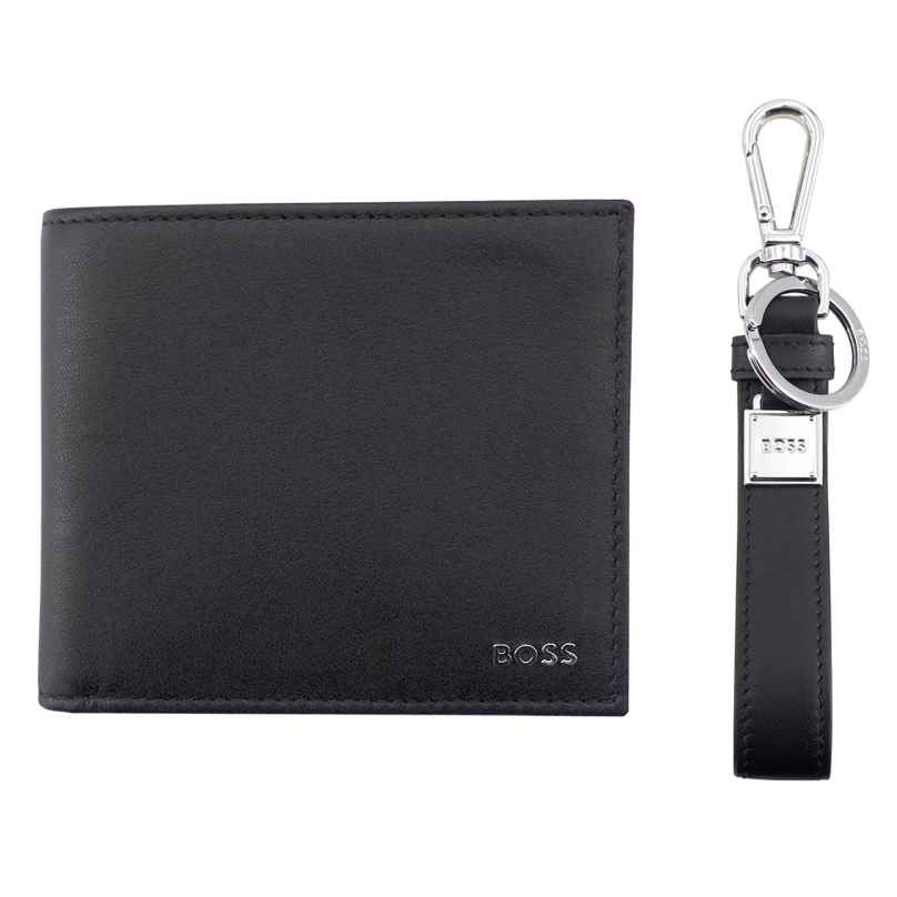 BOSS 50513669-001 Gift Set with Wallet and Key Ring Black 4063539996844