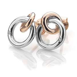 Hot Diamonds DE309 Damen-Ohrringe Diamant Ohrstecker Silber Bicolor Eternal