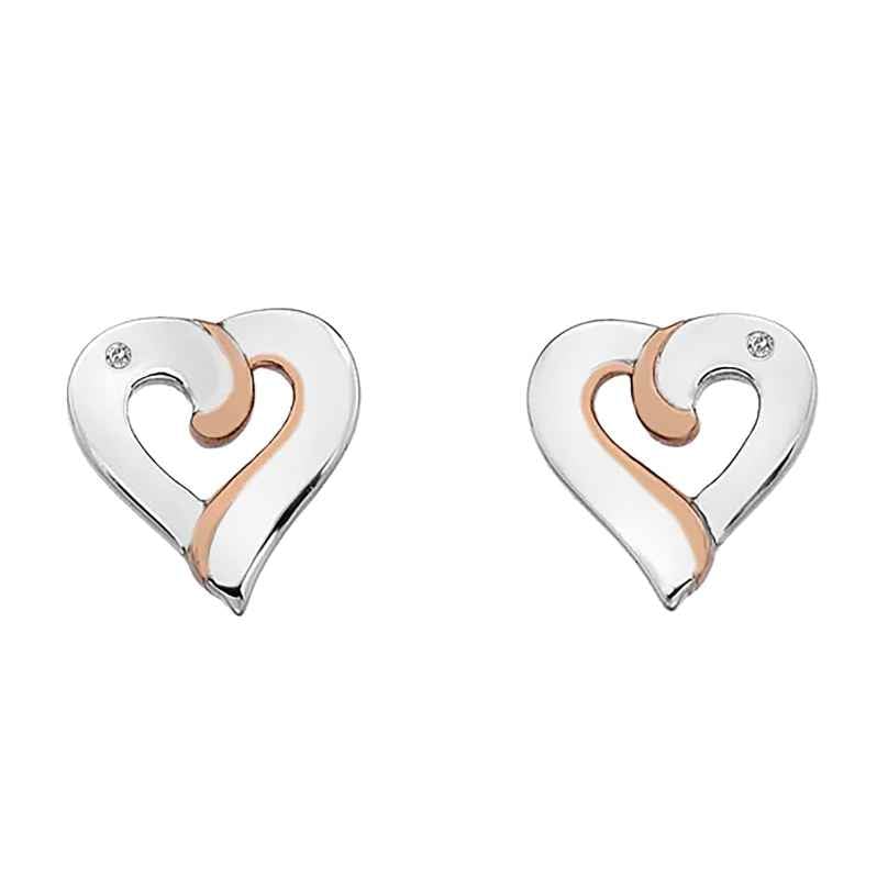 Hot Diamonds DE546 Women's Earrings Hearts Rose Gold Plated Silver Sure 5055069034591