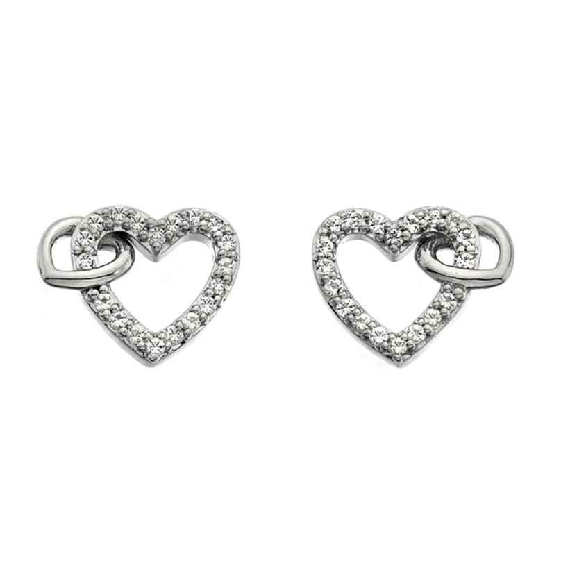 Hot Diamonds DE605 Damen-Ohrringe Herz Silber mit Diamanten Togetherness 5055069039541
