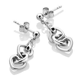 Hot Diamonds DE702 Damen-Ohrringe Herz-Ohrhänger Silber mit Diamanten