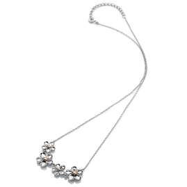Hot Diamonds DN140 Damen-Halskette Vergissmeinnicht Blüten Silber