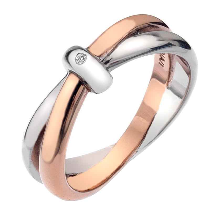 Hot Diamonds DR112 Women's Ring Silver Two-Colour Eternity