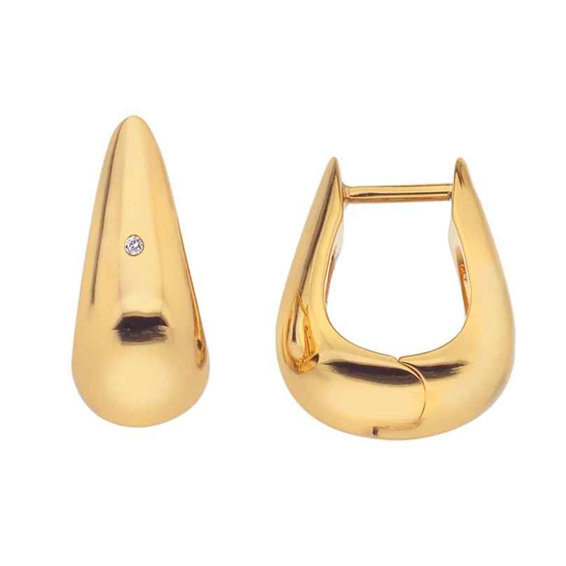 Hot Diamonds DE661 Women's Hoop Earrings Gold Plated Silver HD X JJ Soul Huggie 5055069045504