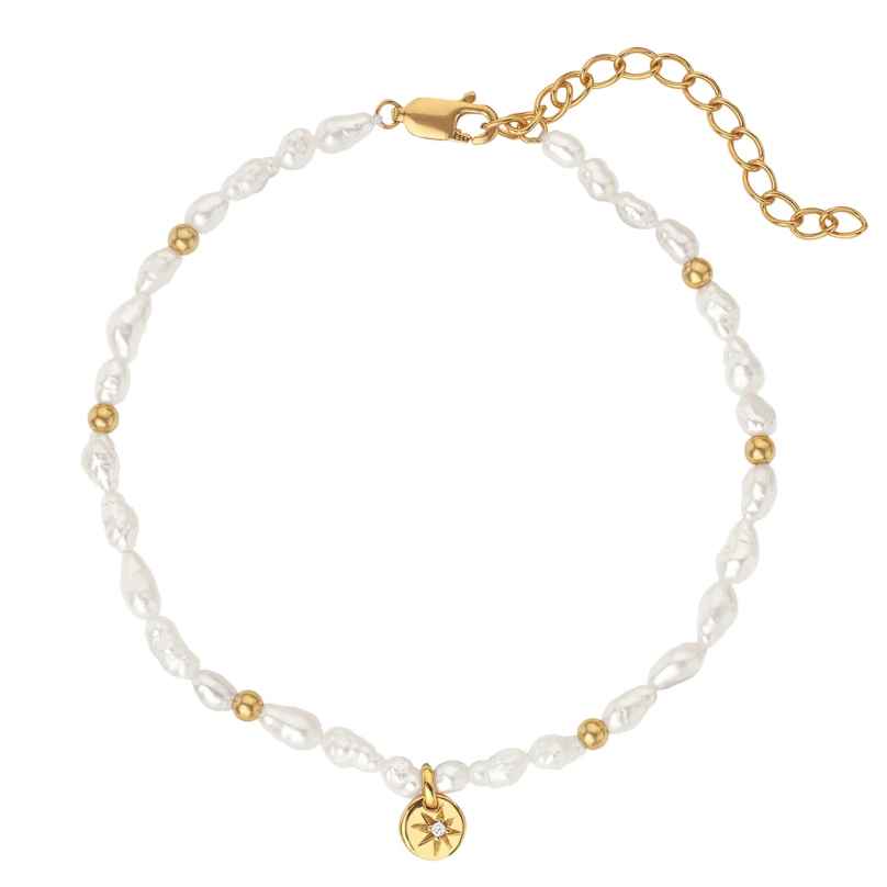 Hot Diamonds DL647 Women's Pearl Bracelet Gold Plated Silver HD X JJ Calm Lunar 5055069049076