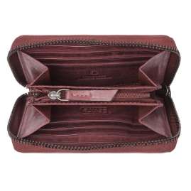 camel active 297-702-40 Wallet with Zip Burgundy Leather Sullana