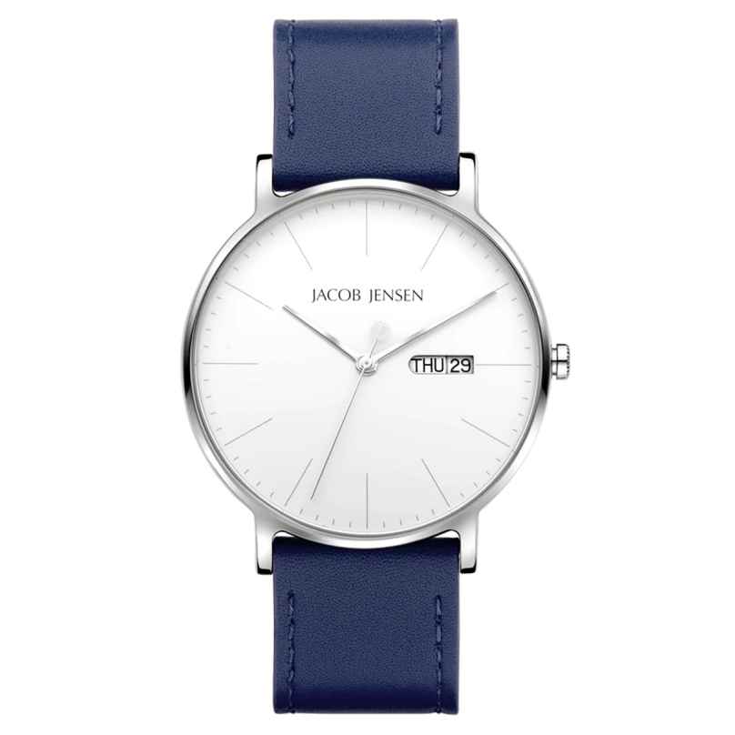 Jacob Jensen 163 Men's Wristwatch Quartz Blue/White 8718569101633