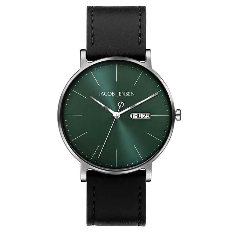 Jacob Jensen 164 Men's Wristwatch Titanium Quartz Black/Green 8718569101640