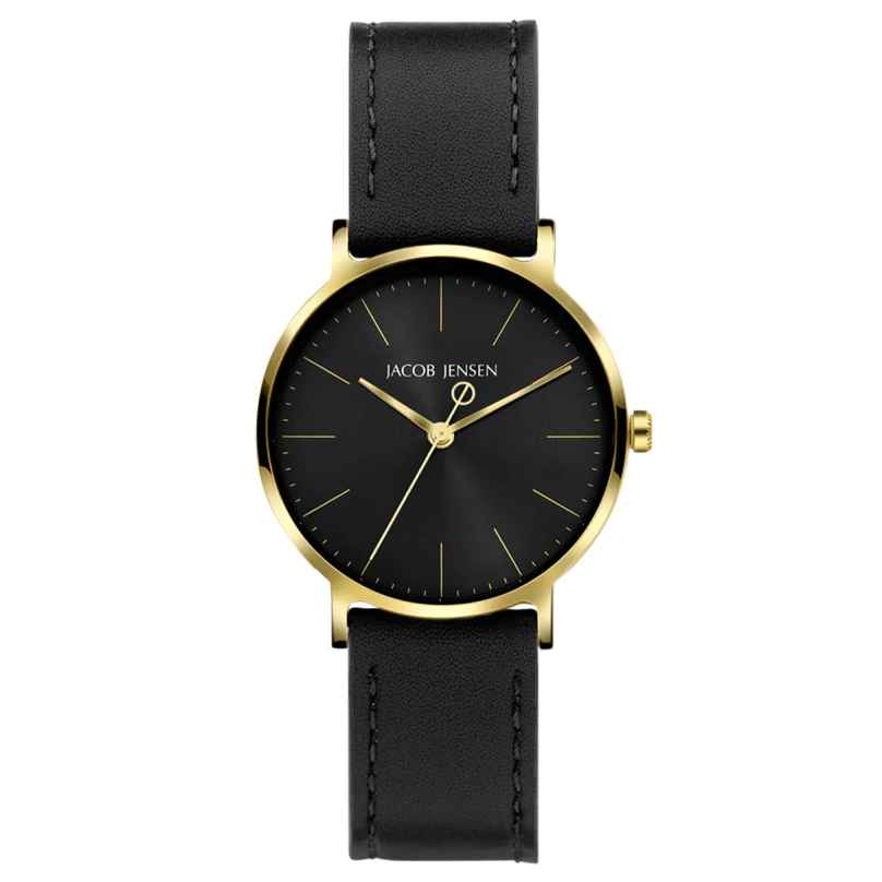 Jacob Jensen 175 Women's Titanium Watch Quartz Black/Gold Tone 8718569101756