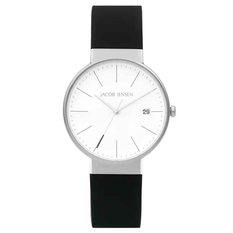 Jacob Jensen 180 Men's Wristwatch Titanium Quartz Black/Silver Tone 8718569101800