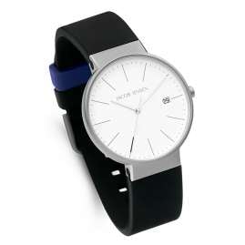 Jacob Jensen 180 Men's Wristwatch Titanium Quartz Black/Silver Tone