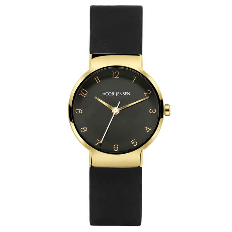 Jacob Jensen 195 Ladies' Wristwatch Titanium Quartz Black/Gold Tone 8718569101954