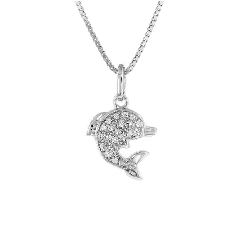 trendor 48801 Halskette für Frauen mit Delfin-Anhänger 925 Silber 4260143748801