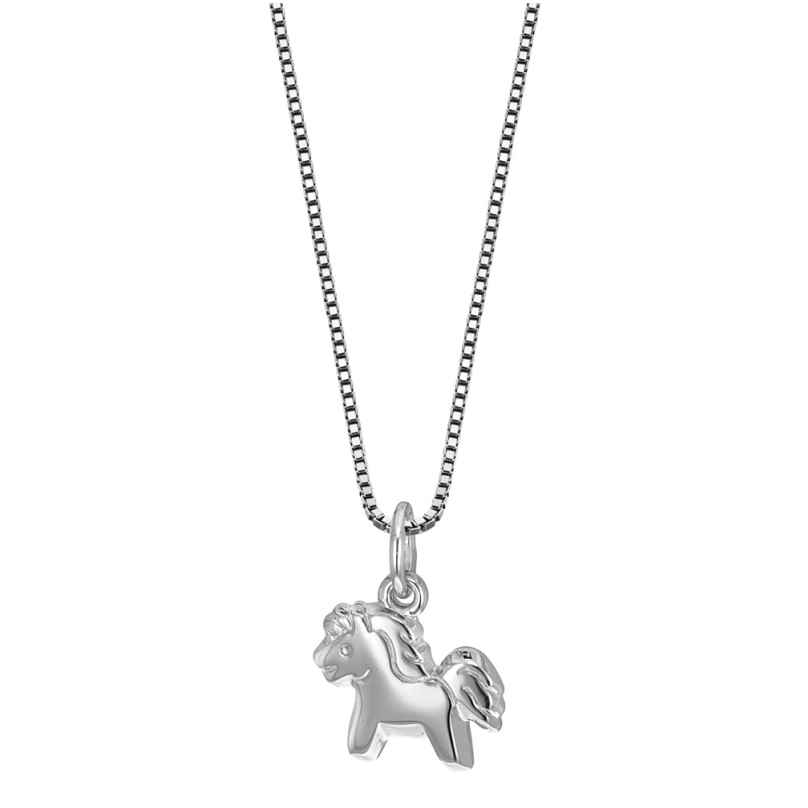 trendor 49037 Mädchen-Halskette mit Pony-Anhänger 925 Silber 4260143749037