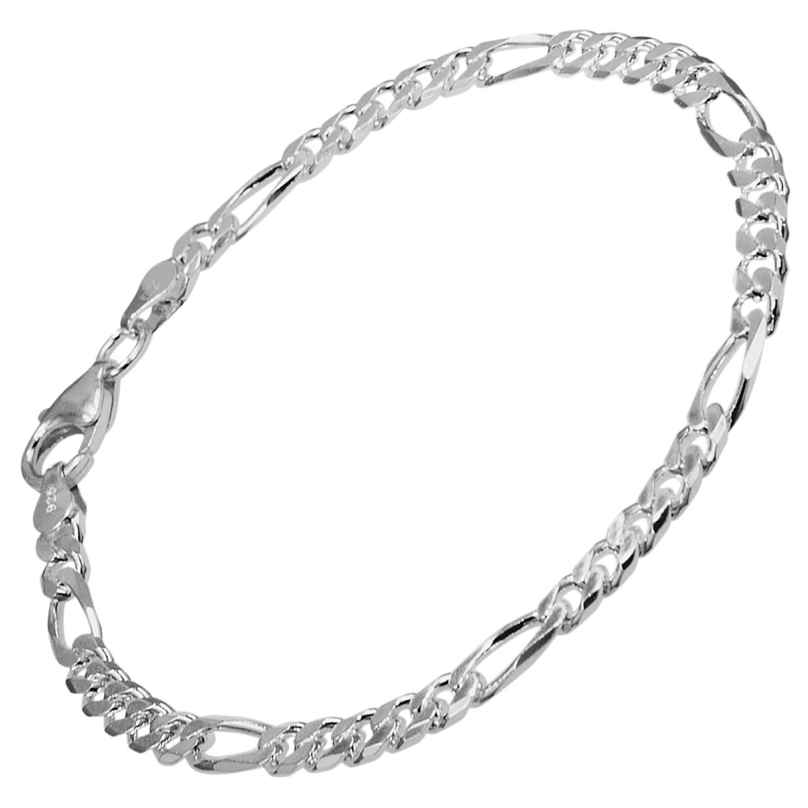 trendor 41994 Silber Herren-Armband Figaro Breite 4,3 mm